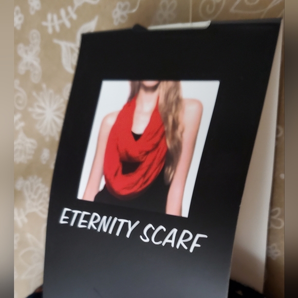 Eternity Scarf By Sylvia Fashion Scarves**Navy Blue Print** - Picture 5 of 6